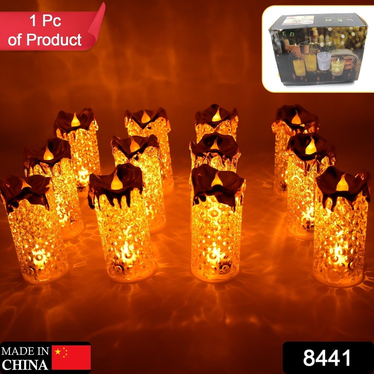 Gold LED Flameless Candles for Decor & Gifting (12 Pc MOQ)