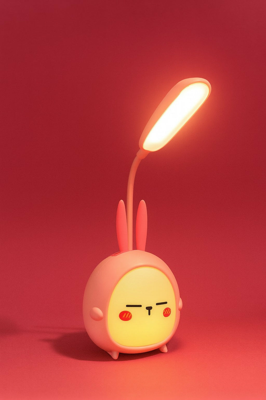 Adorable Pink Bunny Shaped LED Desk Lamp with Flexible Neck