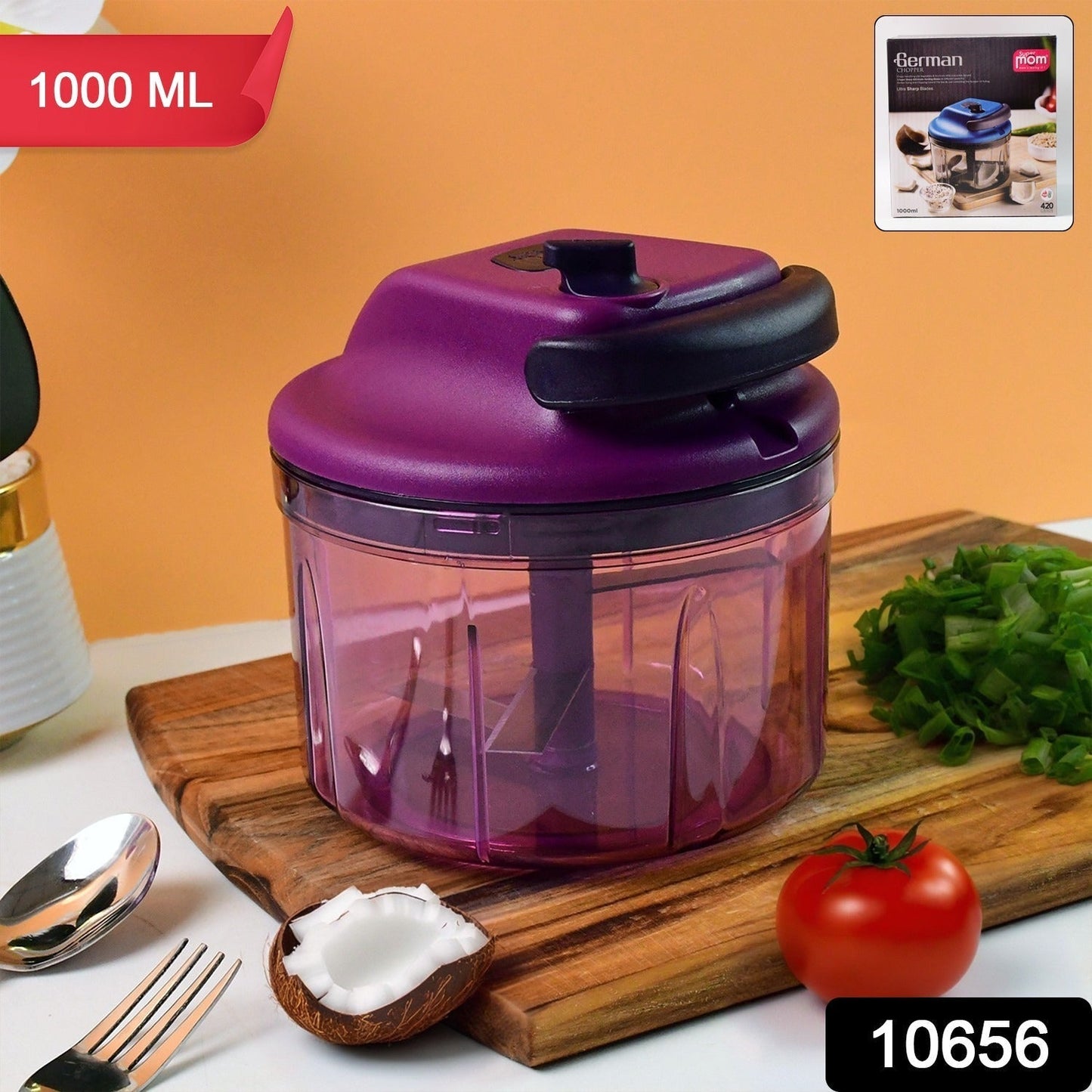 Supermom German Style Manual Hand-Operated Vegetable Chopper 1000 ml