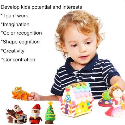 Non-Toxic Creative 30 Dough Clay 5 Different Colors, (Pack of 6 Pcs)