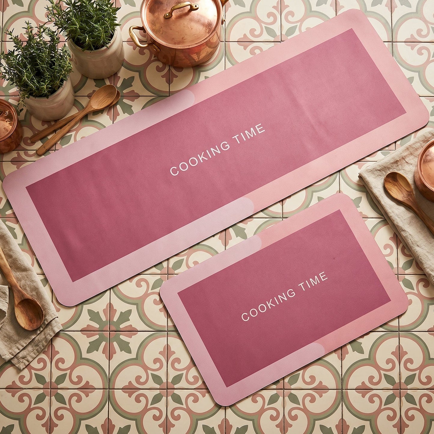 Premium Anti Slip Kitchen Floor Mat Set (2 Pc, 120x38 Cm + 58x38 Cm)