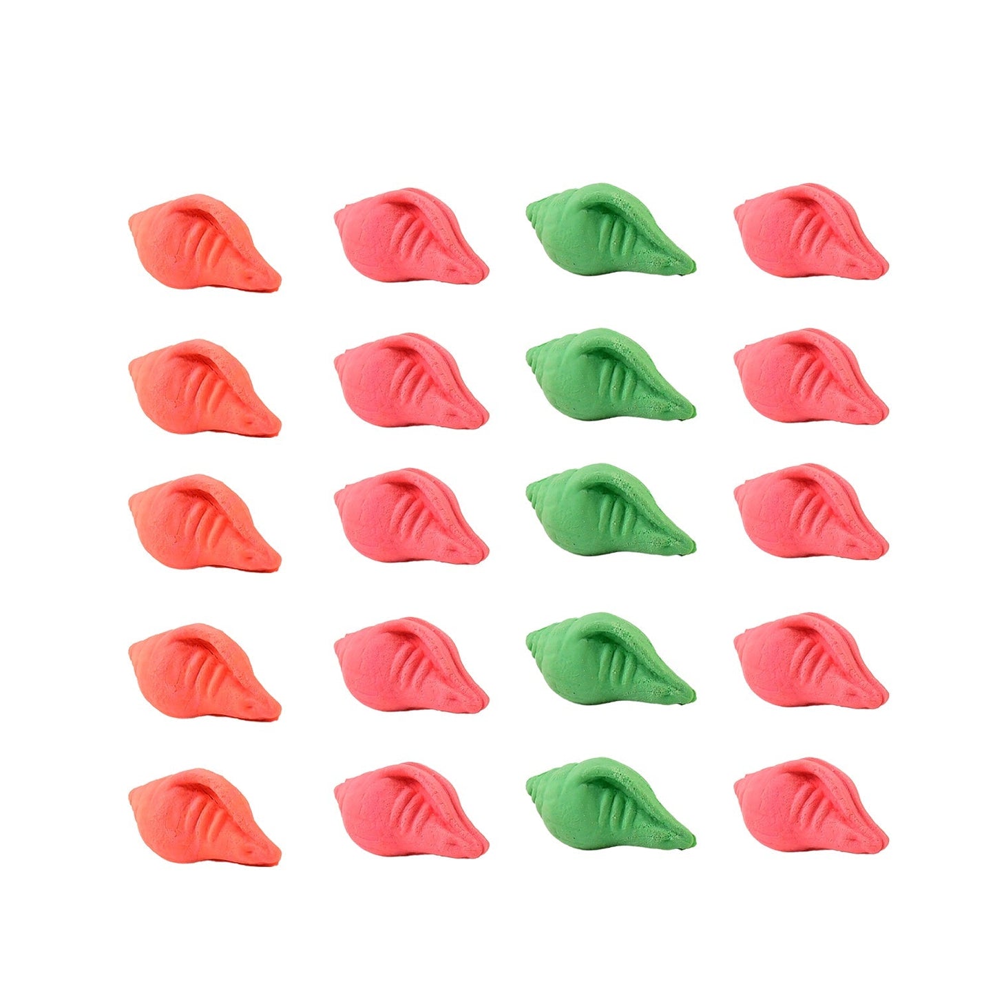 Shankh Shape Eraser Rubber (20 Pc / Mix Colour & Design)