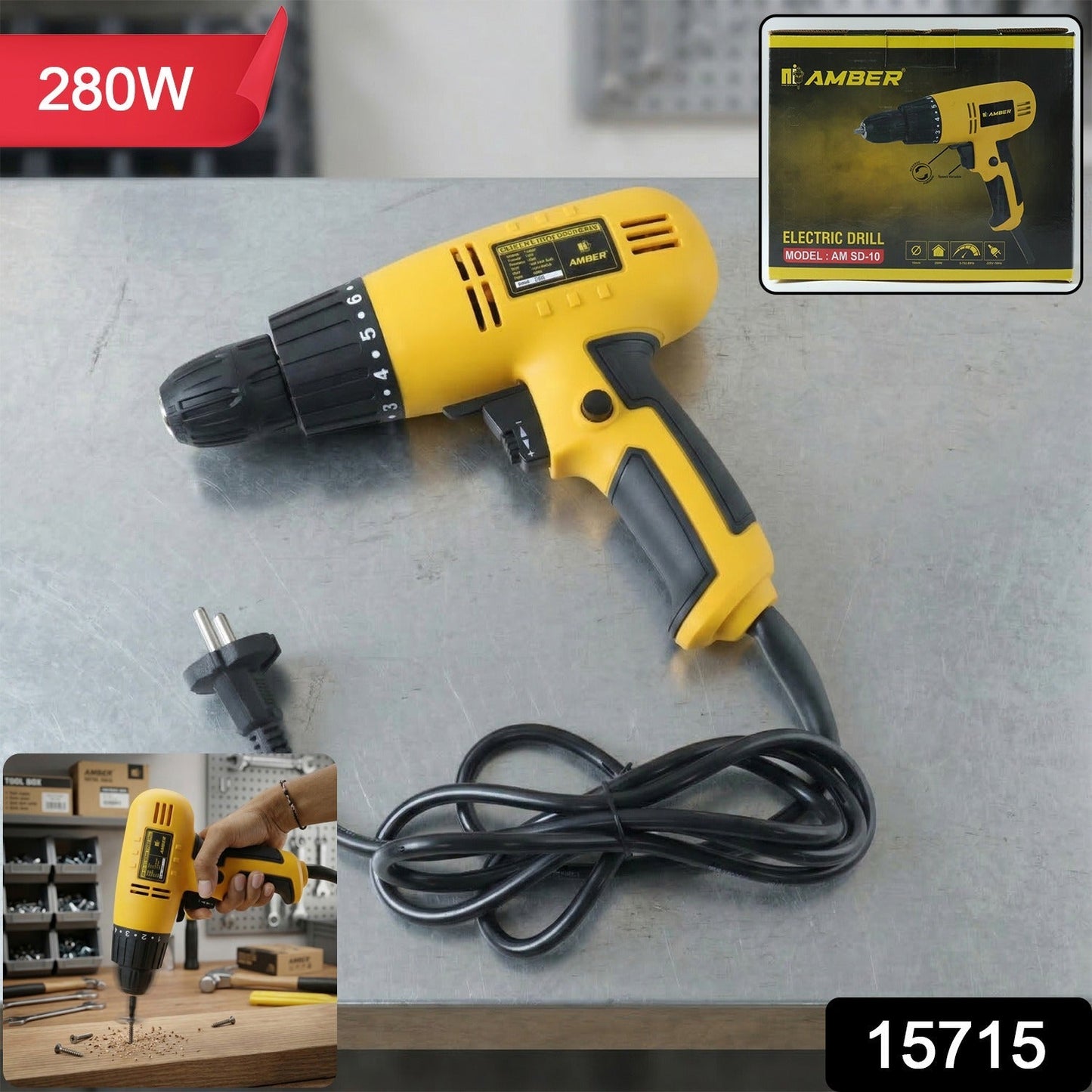 High Performance Electric Drill Machine 280W 1 Pc