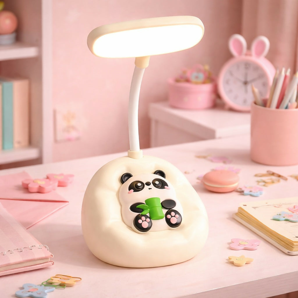 Panda LED Desk Lamp with Flexible Neck for Study & Bedroom
