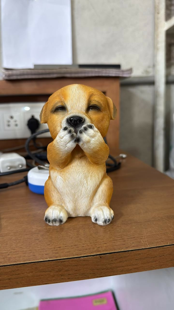 Cute Puppy Dog Showpiece Decorative Figurine for Home & Desk Decor