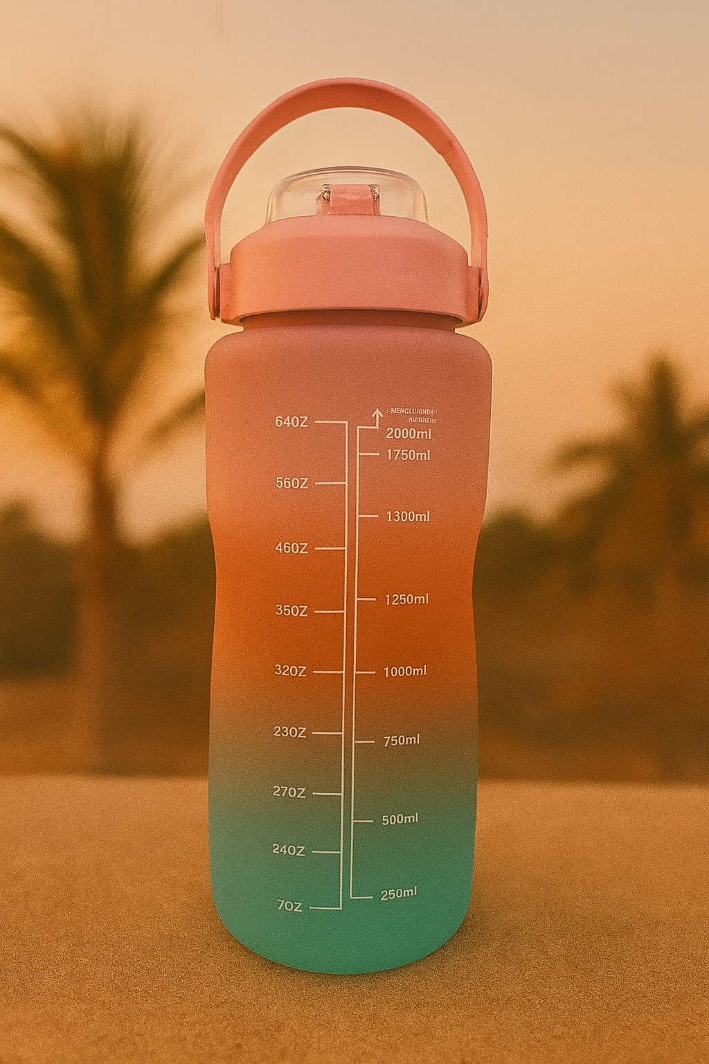 GlowSip Coral Gradient Water Bottle Set – 3-Pack (300ml–1L)