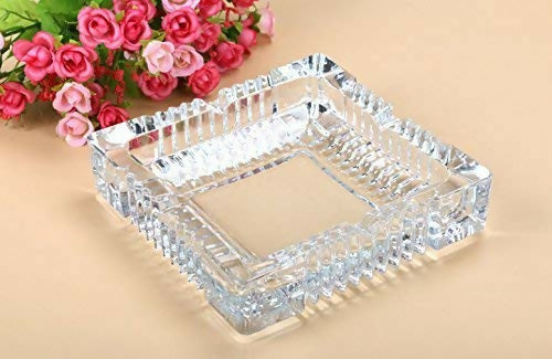 Luxury Crystal Glass Ashtray for Home, Office & Deck Decoration