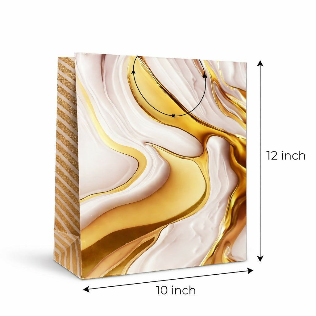 Luxury Marble Print Gift Bag with Handle Premium Paper Carry Bag (1PC)