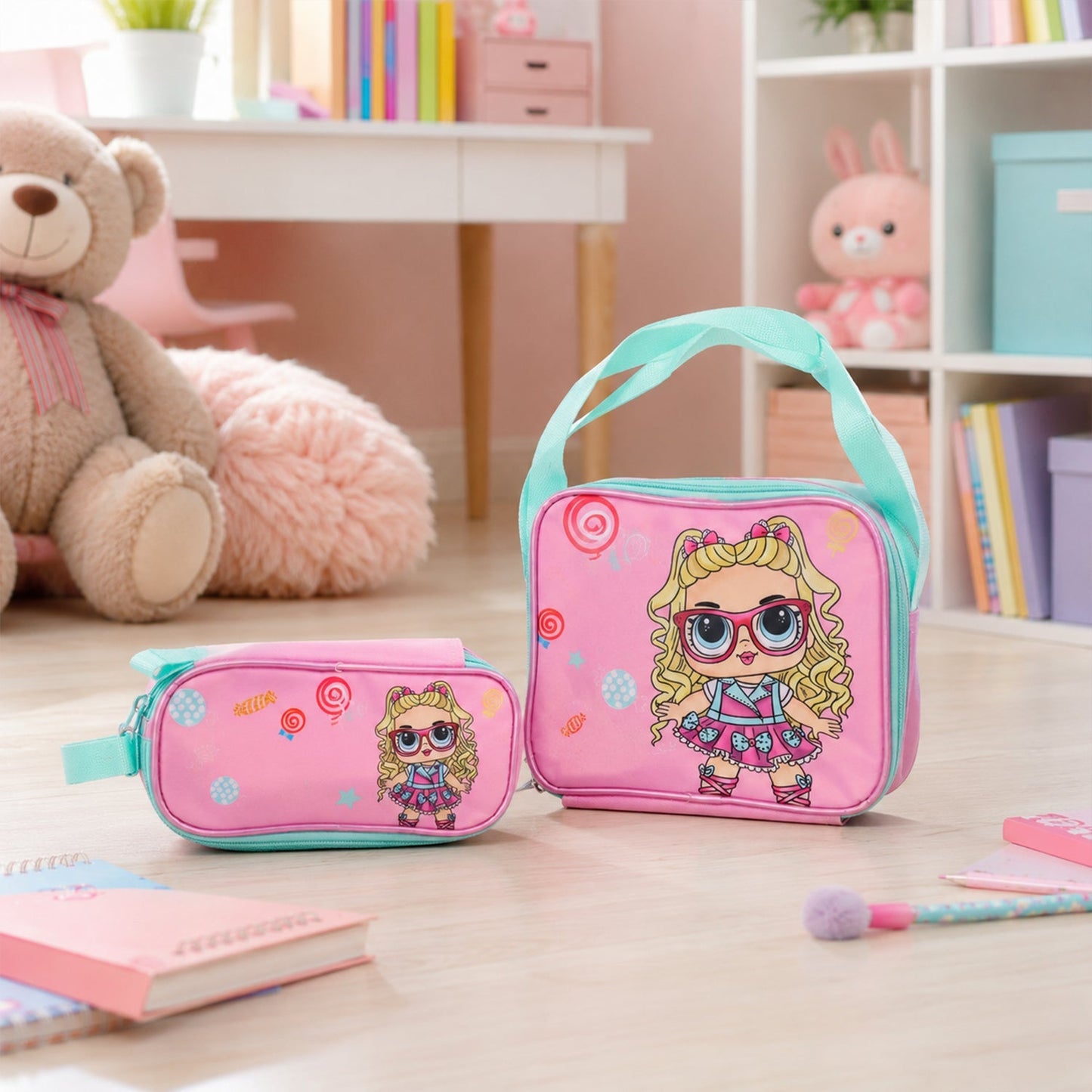 5 in 1 School Bag Set Includes Lunch Bag 14 Inch Bag 1 Set Mix