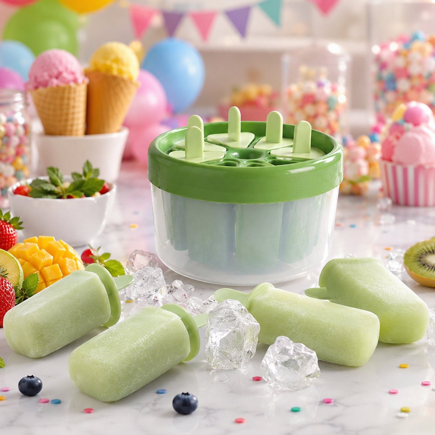 Plastic Ice Candy Popsicle Maker (8 Mold / 1 Set)