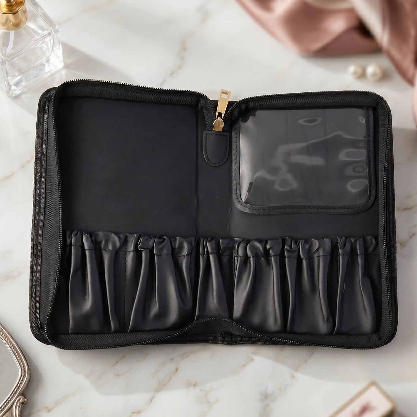 Stylish Makeup Organizer Bag 1 Pc – Premium Zippered Cosmetic Pouch
