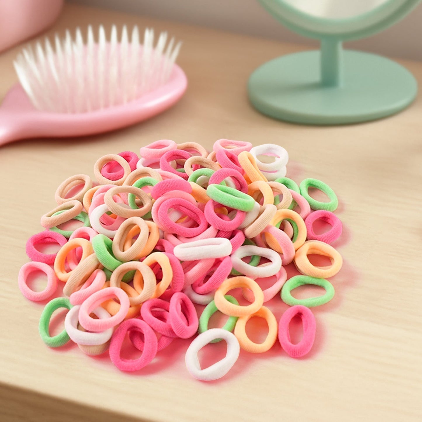 Colorful Soft Elastic Hair Bands Set for Kids & Girls (10 Pkt / 1 Set)