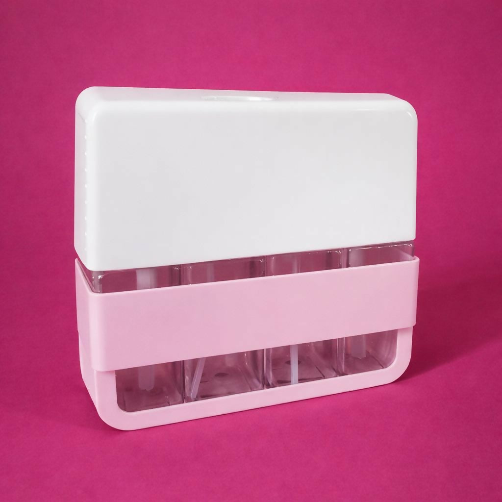 Pink Travel Refillable Bottle Set with Pump and Spray Dispensers