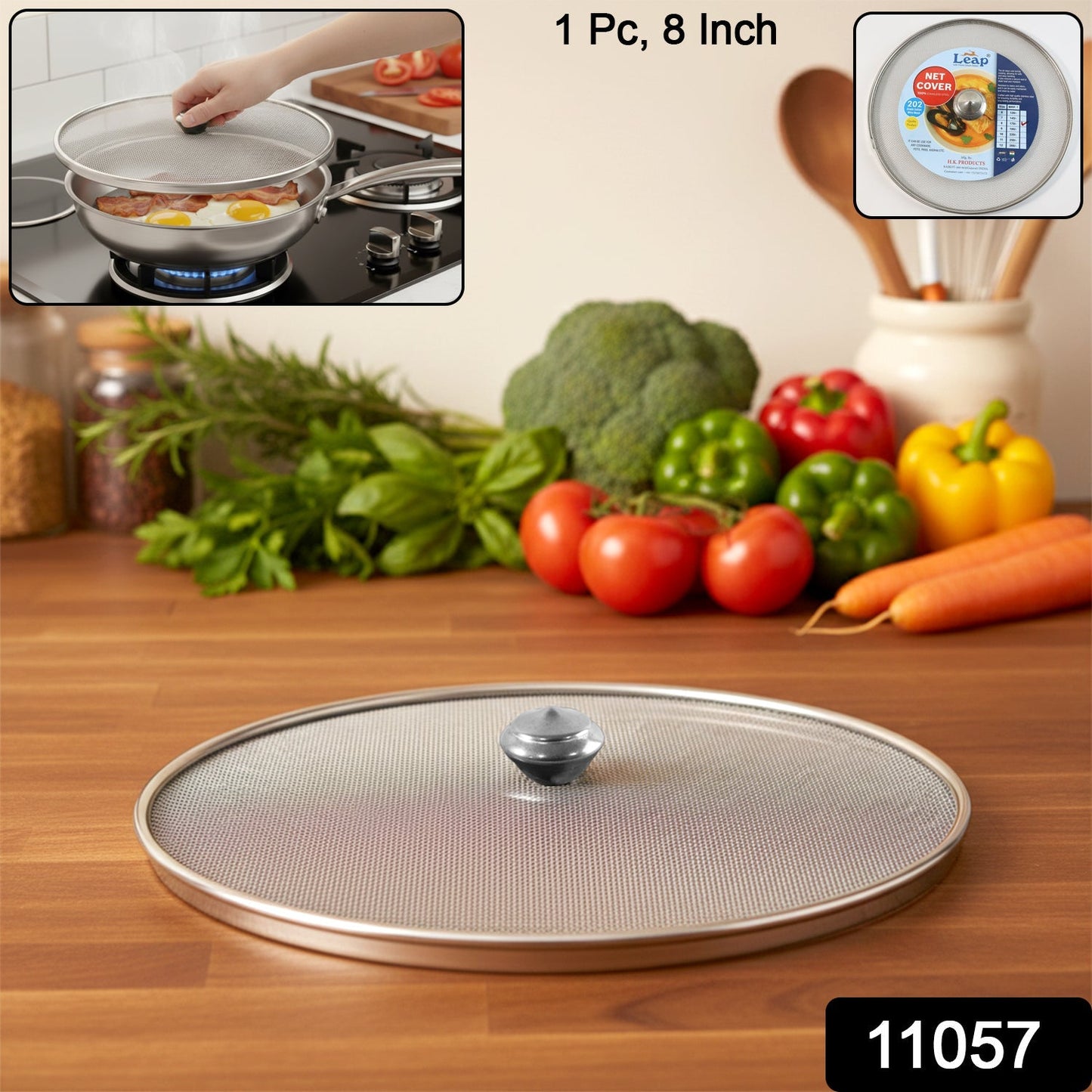 Stainless Steel Fine Mesh Food Net Cover Lid – 8 Inch