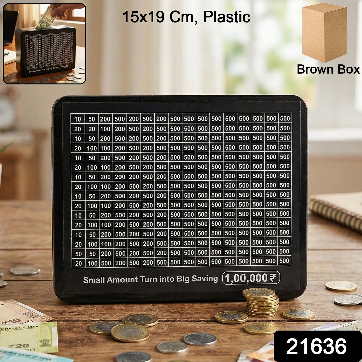 Reusable Savings Tracker Money Box (1 Pc)