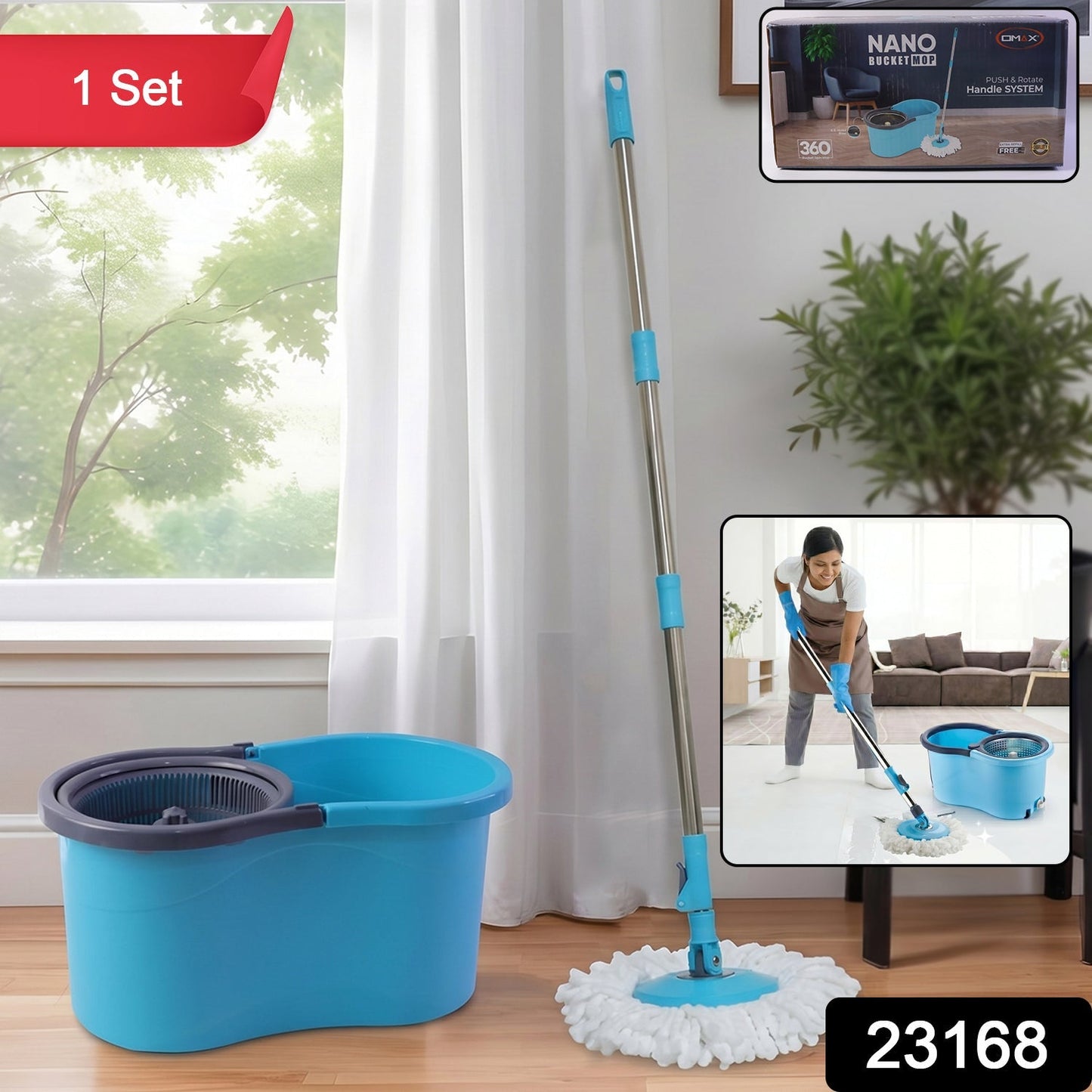 Top House 360 Cleaning Spin Mop Bucker Set at Just Rs.470