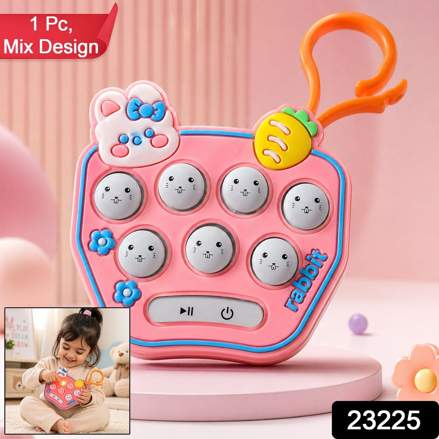 Cute Cartoon Music Push Button Toy Keychain with Sound (1 Pc, Mix Design)