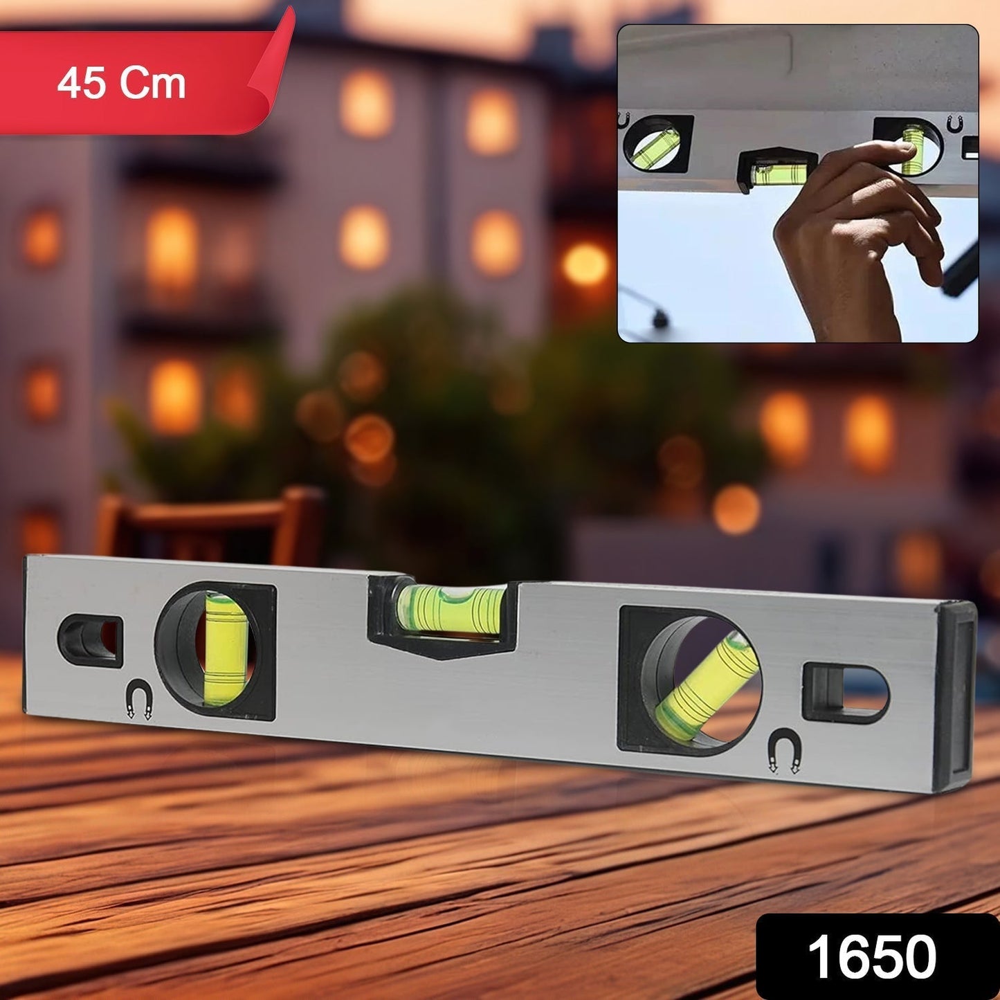 Spirit Level Carpenter's Level Magnetic Carpenter's Level Overhead Viewing Slot for Levelling, Furniture & Construction