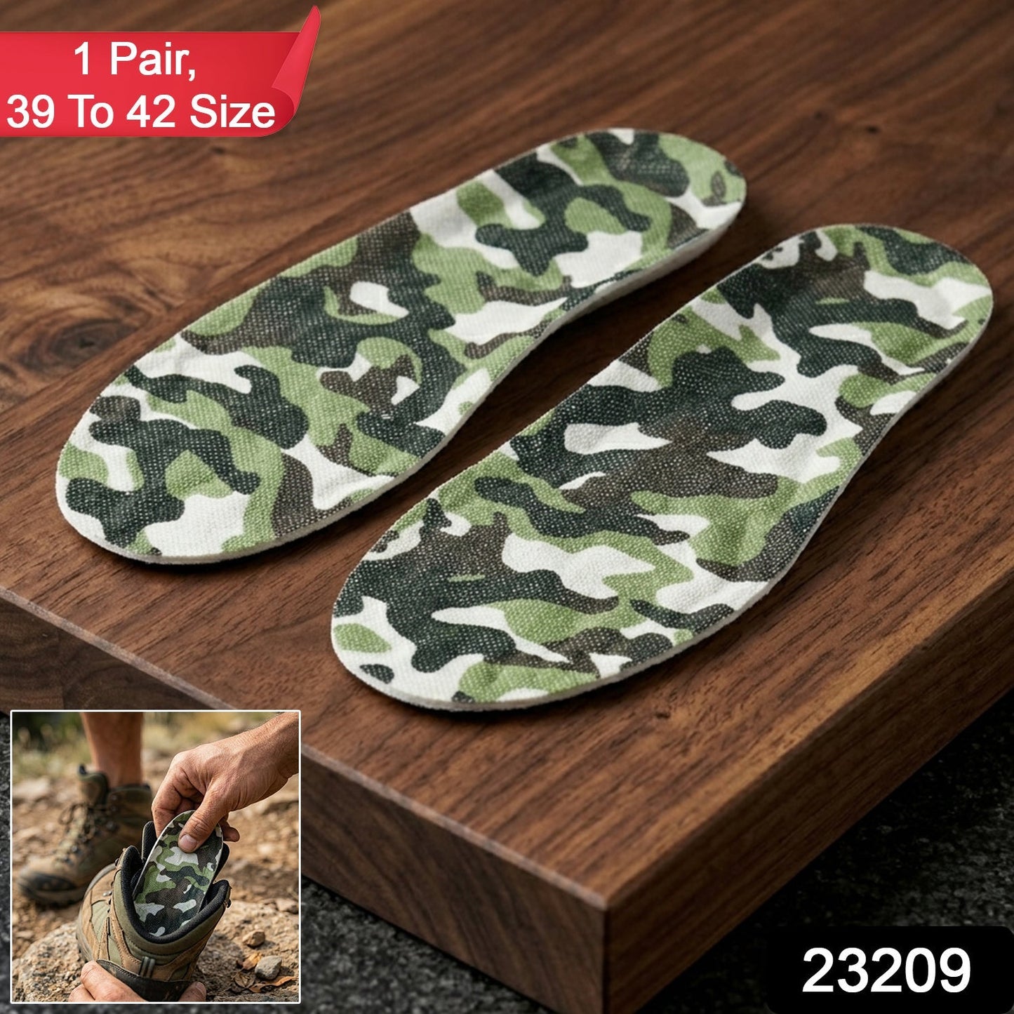 Flexible Shock Absorbing Shoe Insoles for Shoes (1 Pair, 39 to 42 Size)
