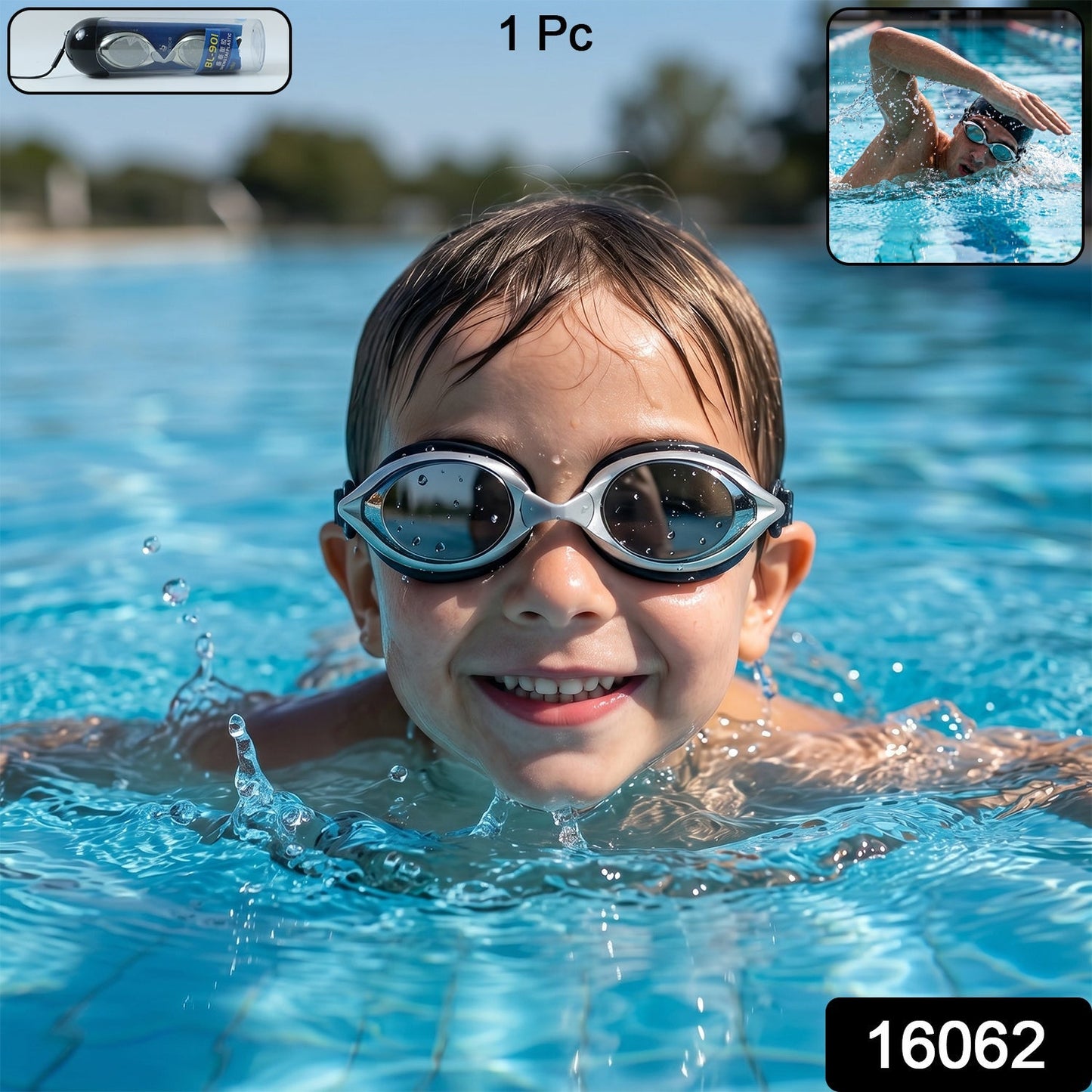 Kids Swim Goggles Leakproof Anti-Fog Eye Protection (1 Pc)
