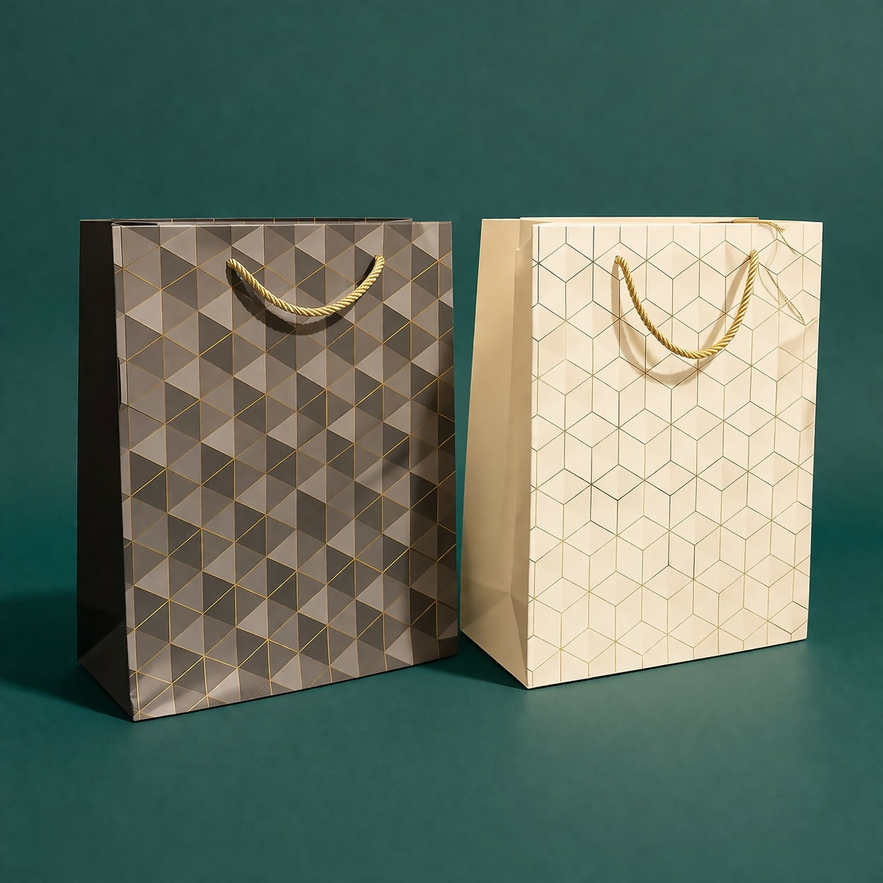 Premium Geometric Design Gift Bag with Handle Paper Carry Bag