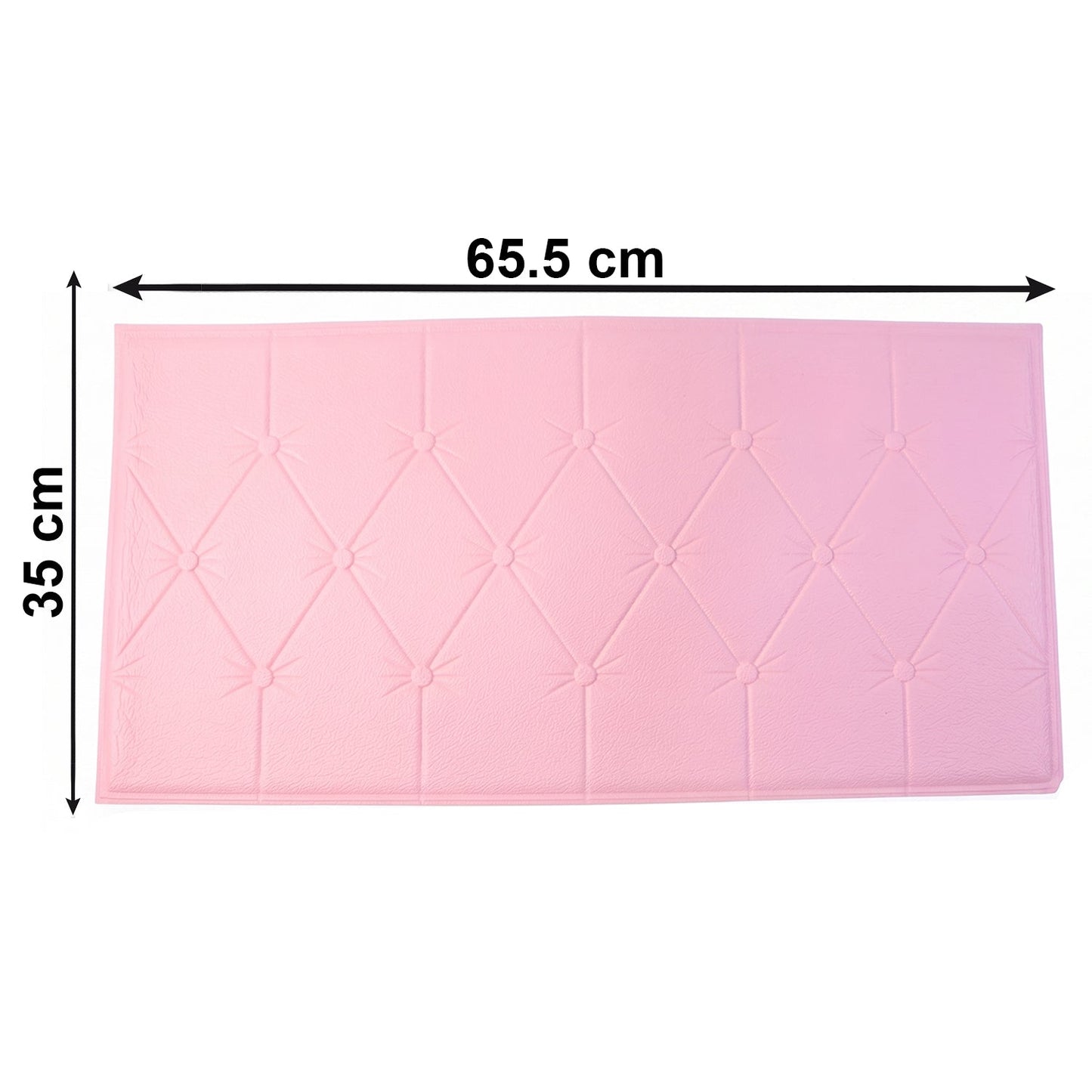 Self Adhesive 3D Foam Wall Panel Cushion Wallpaper (1 Pc, Pink, 69x35 Cm)