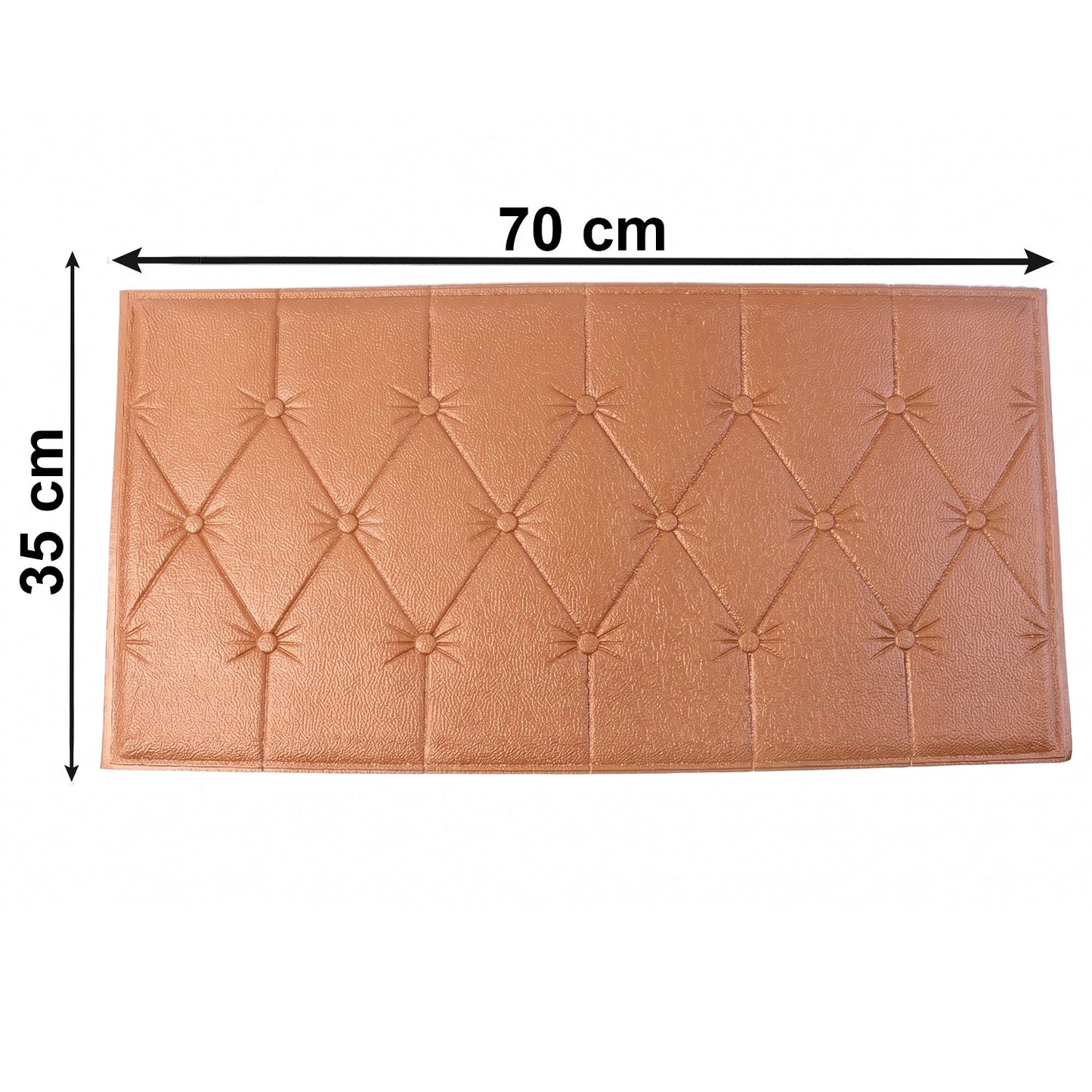 Self Adhesive 3D Foam Wall Panel Cushion Wallpaper (1 Pc, Brown, 69x35 Cm)