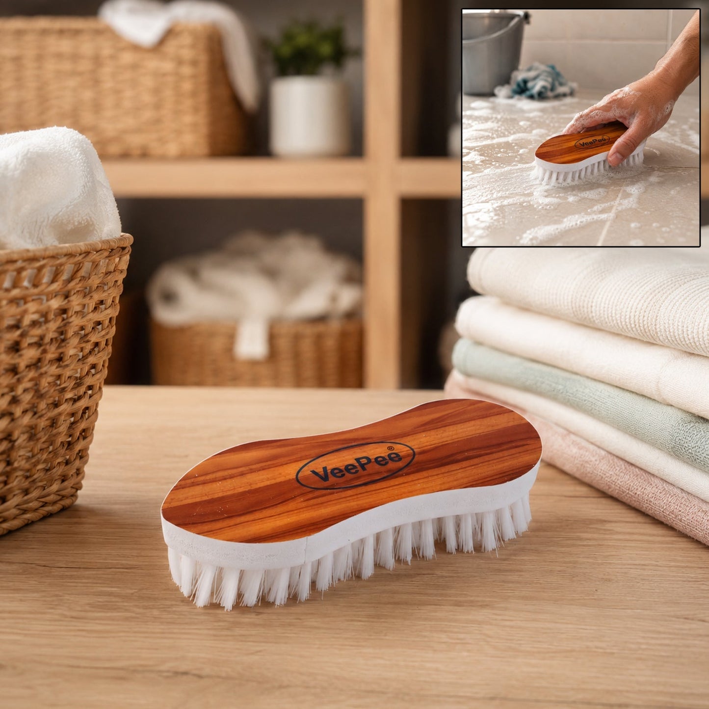 VeePee Ergonomic Cloth Washing Brush (1 Pc)