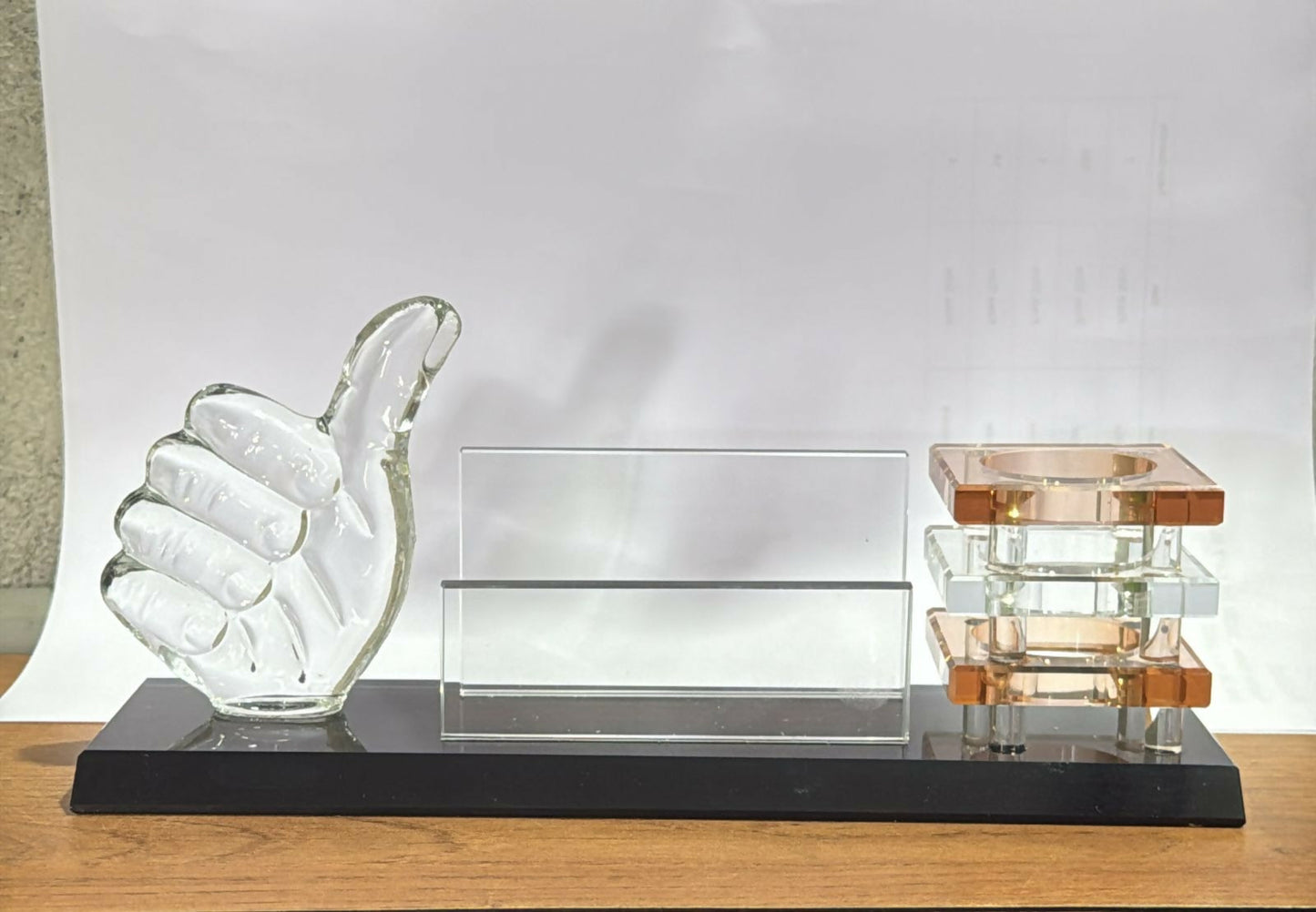 Premium Glass Desk Organizer with Thumb