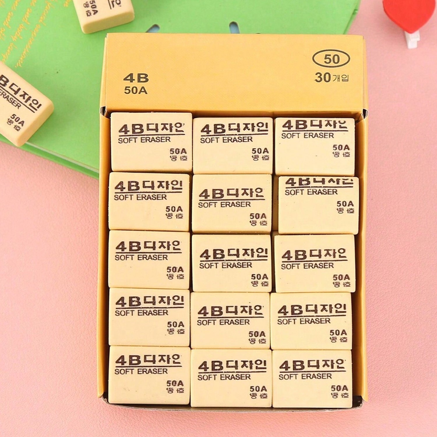 4B Erasers 30 Pack Erasers Yellow Erasers for Kids