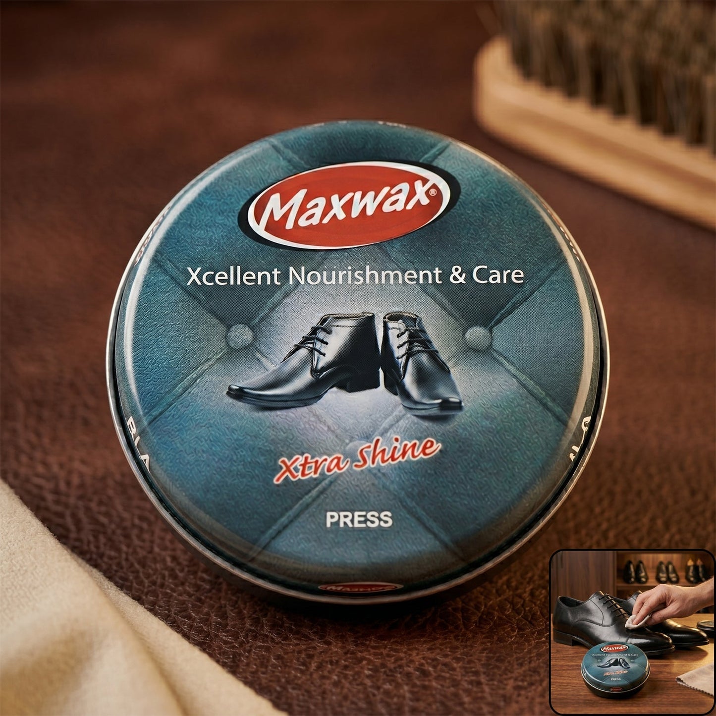 Maxwax Black Shoe Polish Cream (1 Pc, 15 Gm)