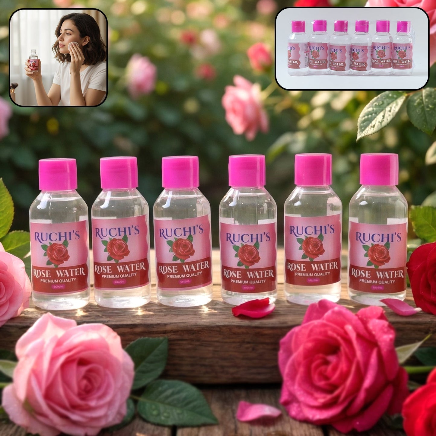 Premium Rose Water Face Cleanser (6 Pc, 100 ML Each)
