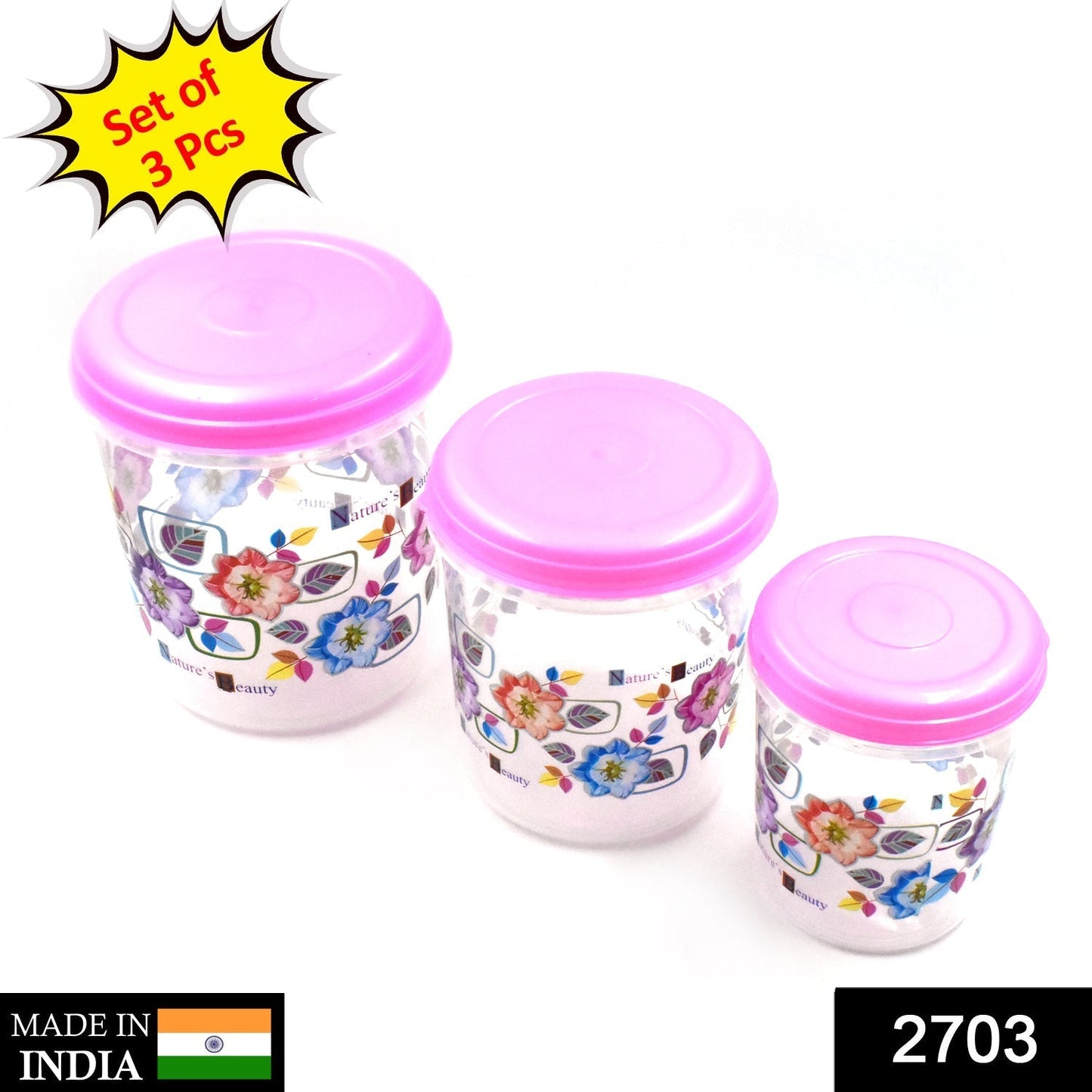 3 Pc Storage Container used in all kinds of places including household and offices for storing stuffs and items etc.