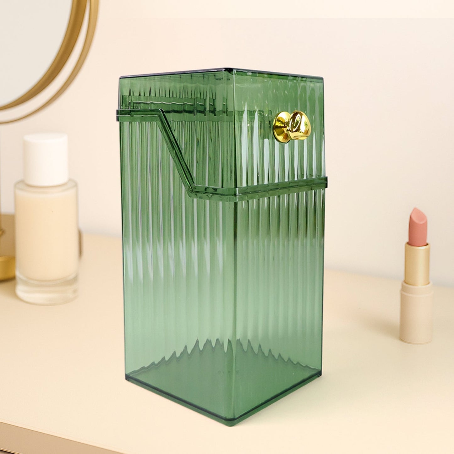 Square Plastic Storage Box with Flip Lid (1 Pc)