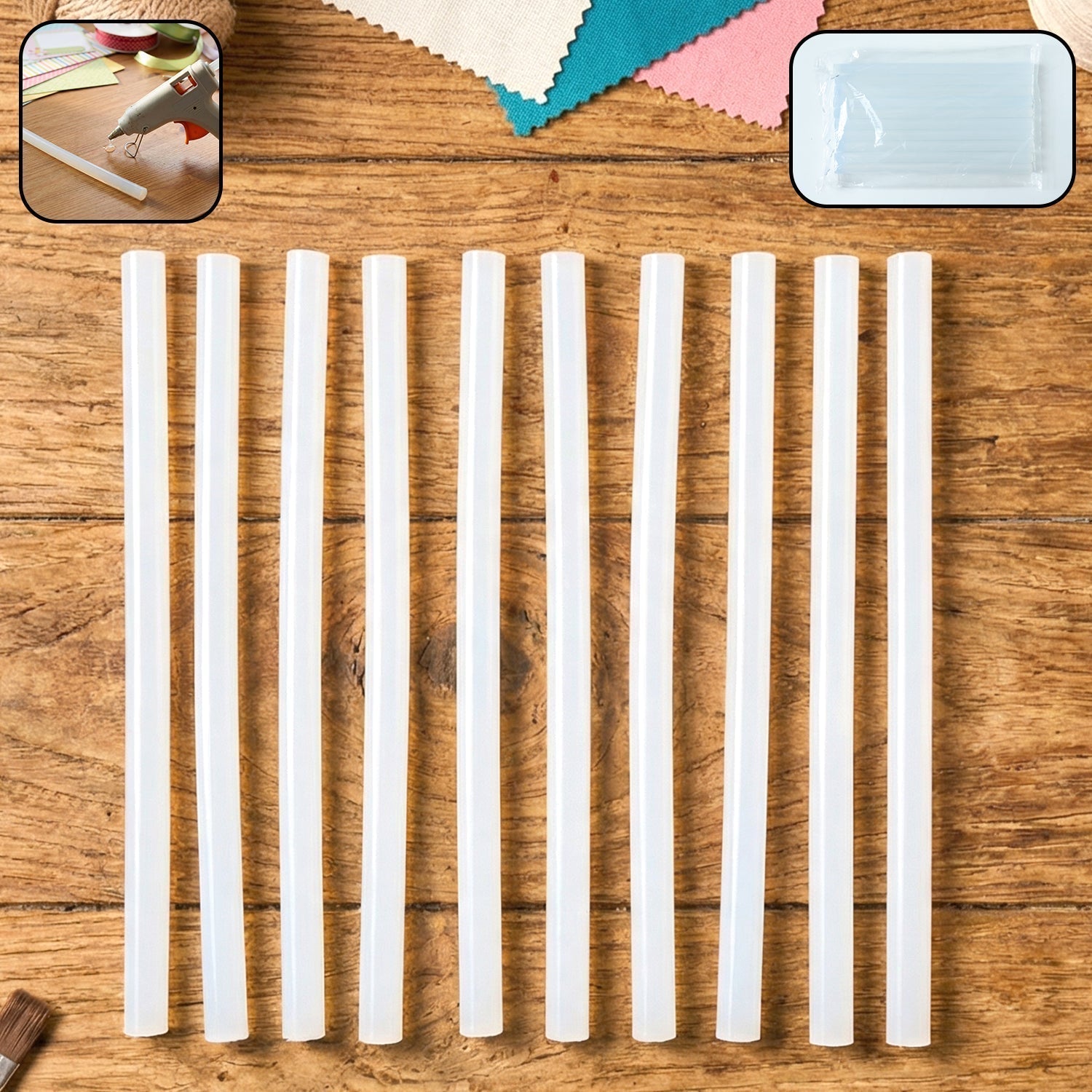 Hot Glue Stick Set 20 cm – Strong Adhesive Glue Sticks for Craft (10 Pc)