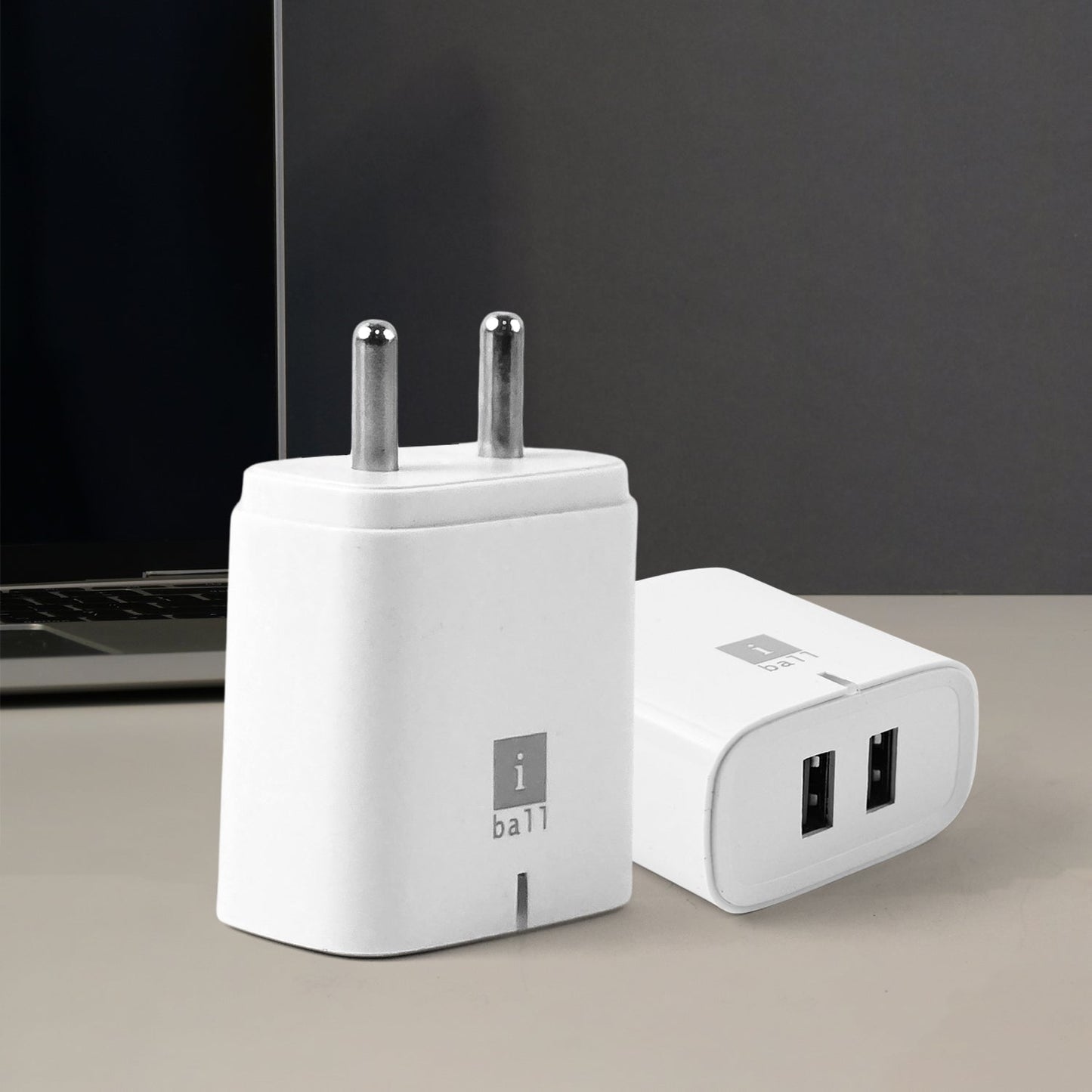 iBall Dual USB Wall Charger 5V/3.1A â€“ High-Speed Dual Port Fast Charging Adapte (1 Pc)