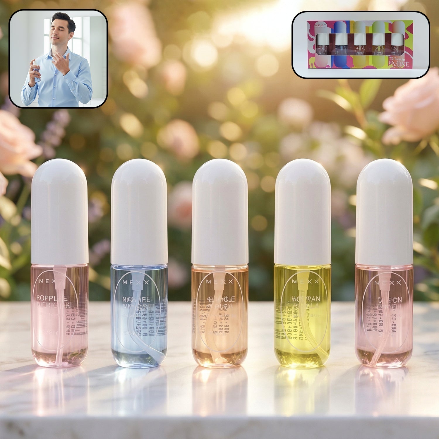 Next Mist Luxury Fragrances Mini Perfume Spray Gift Set (5 Pc, 30 ML Each)