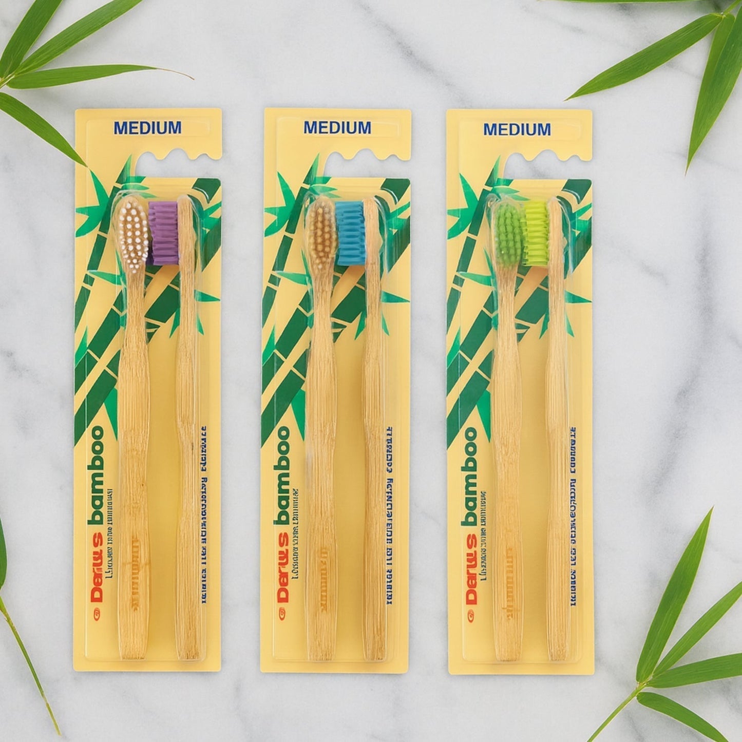 Eco-Friendly Bamboo Toothbrush Twin Pack (12 Packets x 24 Pieces)