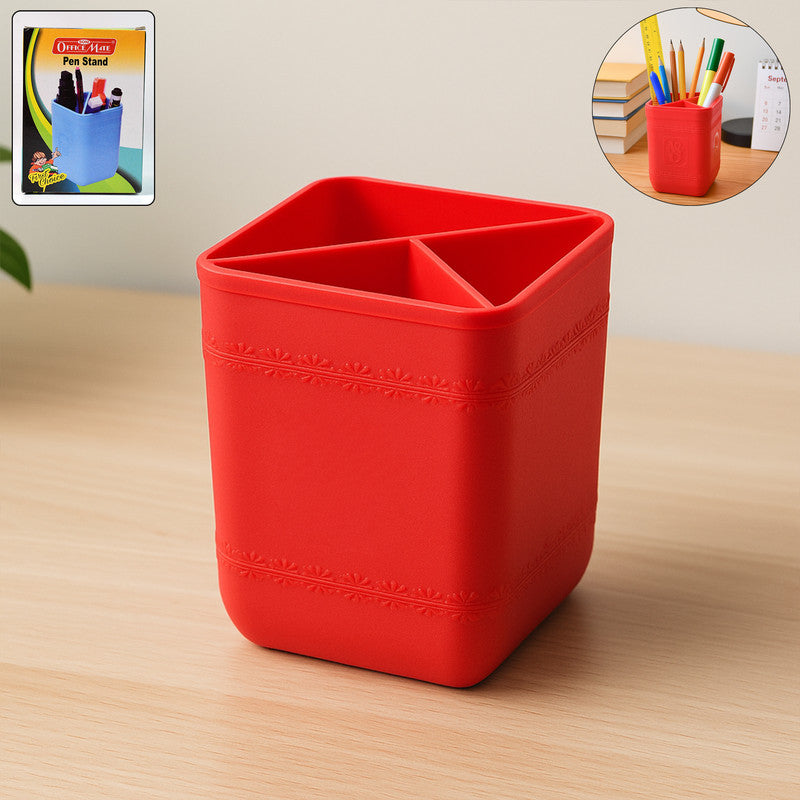 Officemate Pen Stand â€“ Tri-Section Desk Organizer Stationery, Pens, Office Supplies