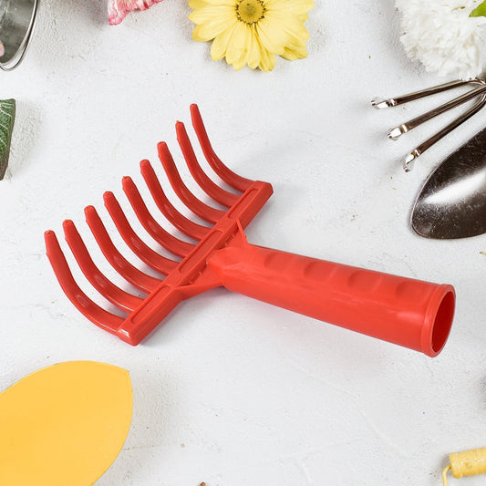 Heavy Duty Plastic Garden Hand Rake – 9-Tooth Cultivator Tool (1 Pc)