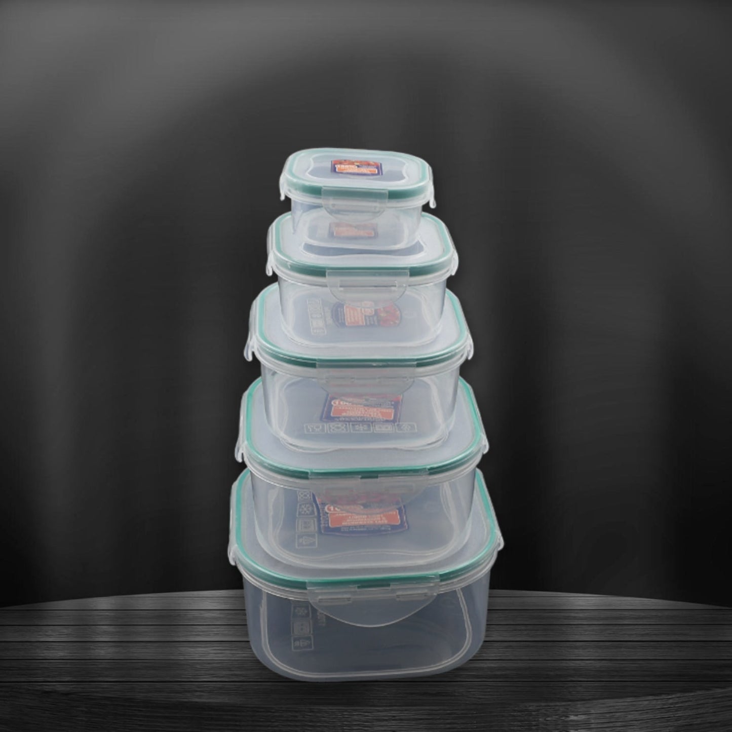 Kitchen Storage Containers Set – Fridge Storage, Plastic Organizer, Snap-Seal Lunch Box (5 Pcs Set)