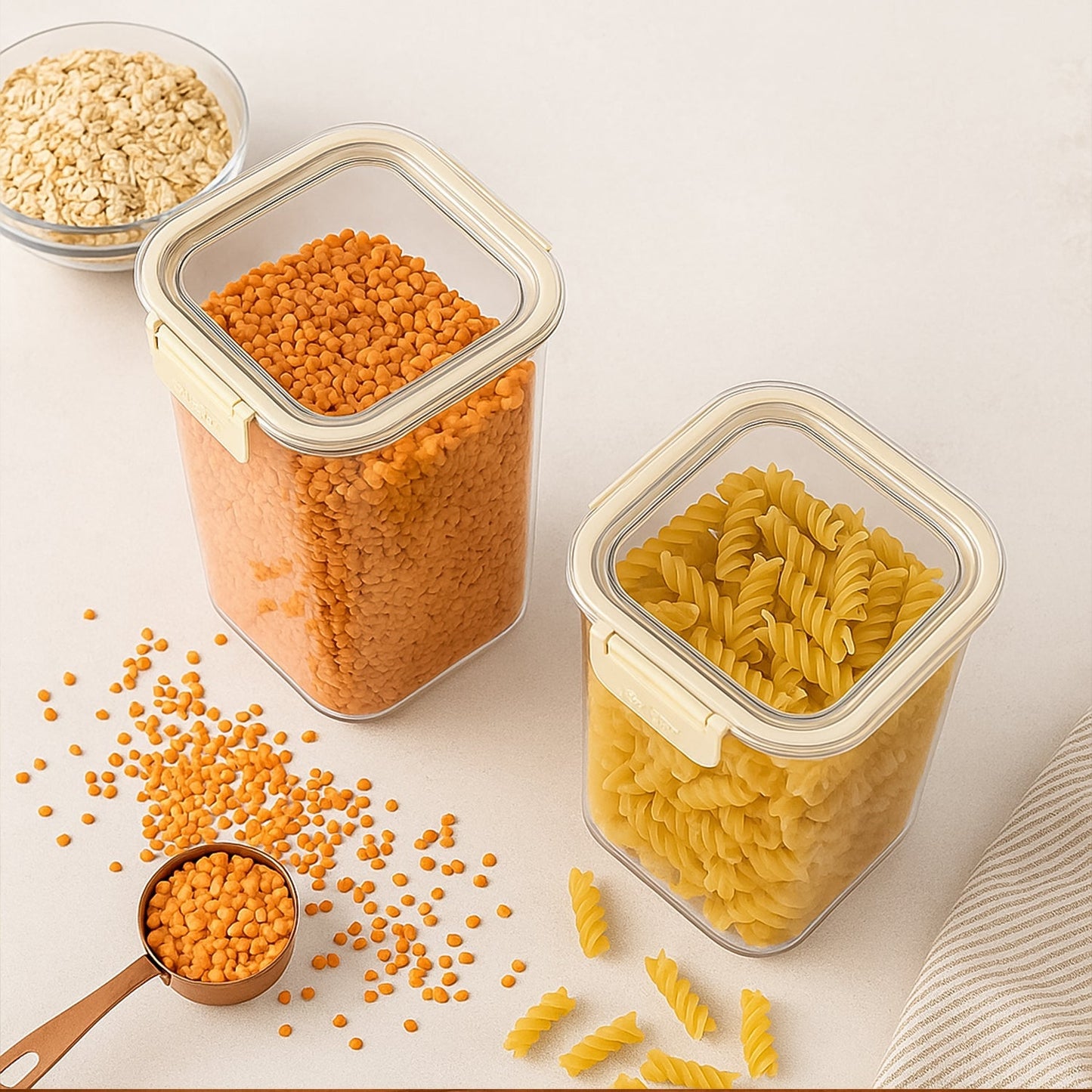 Apex Press Nâ€™ Lock Airtight Kitchen Storage Container Set (2Pc/1400ml) Approx