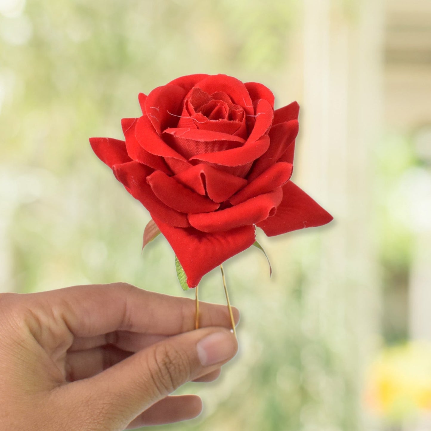 Hair Clip Red Rose Bridal Hair Pins Rose (12 Pcs Set / Red Color Only), Hair accessories
