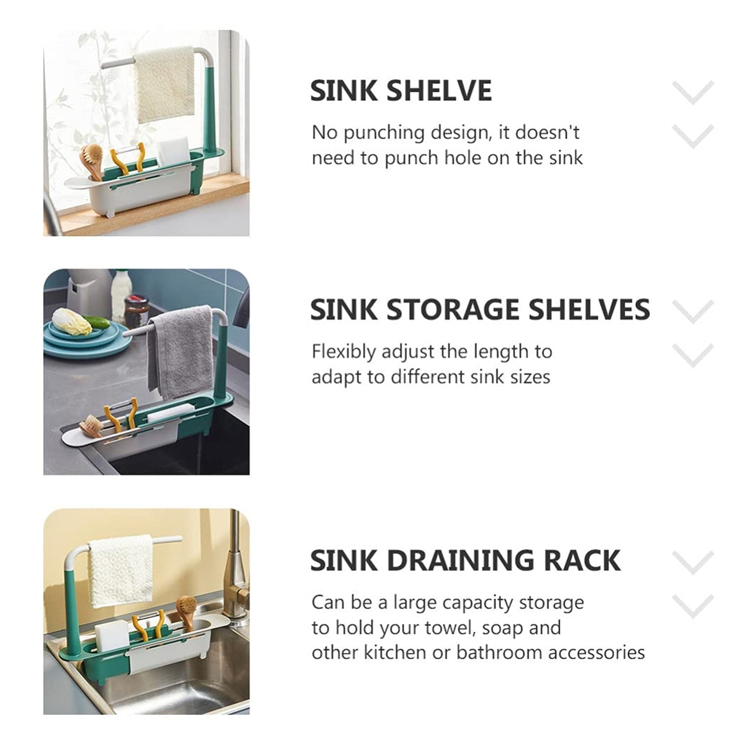 Expandable Kitchen Drying Basket Rack for Kitchen Use (1 Pc)