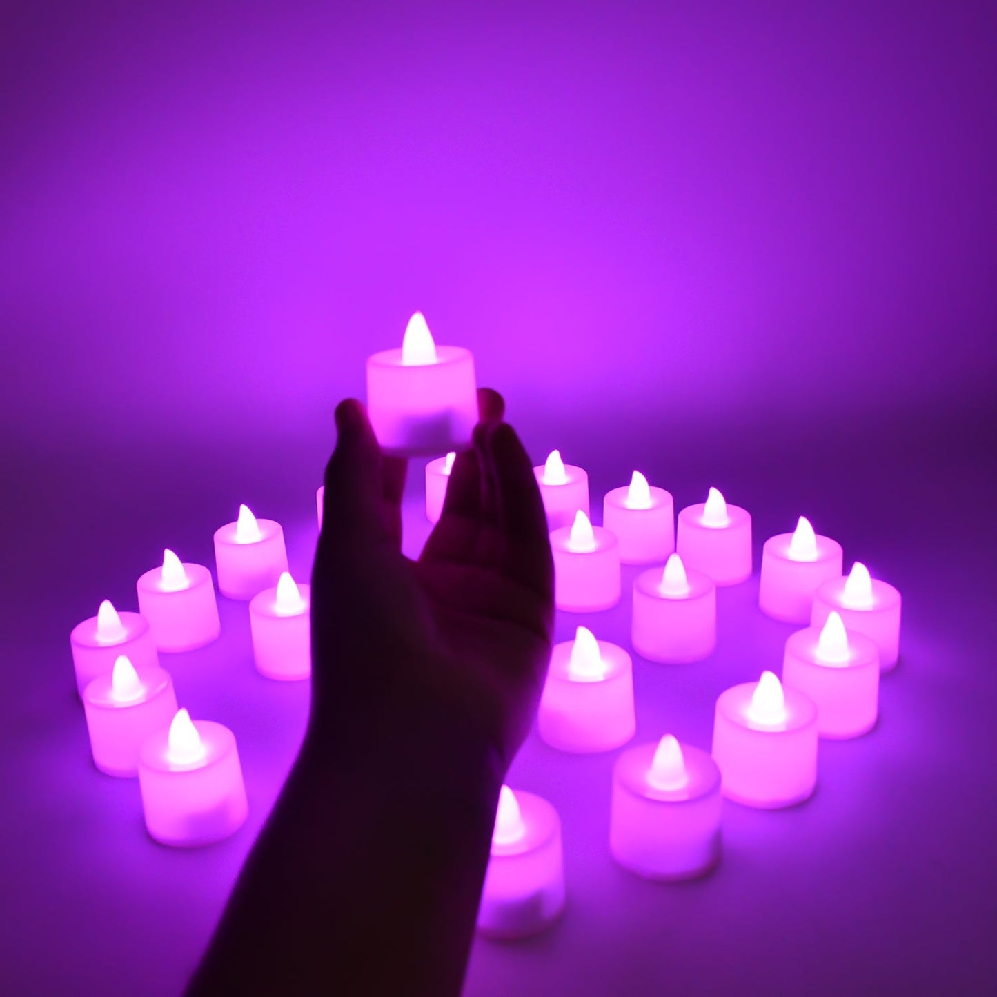 Flameless LED Tealights, Smokeless Plastic Decorative Candles - Led Tea Light Candle For Home Decoration (Pack Of 24)