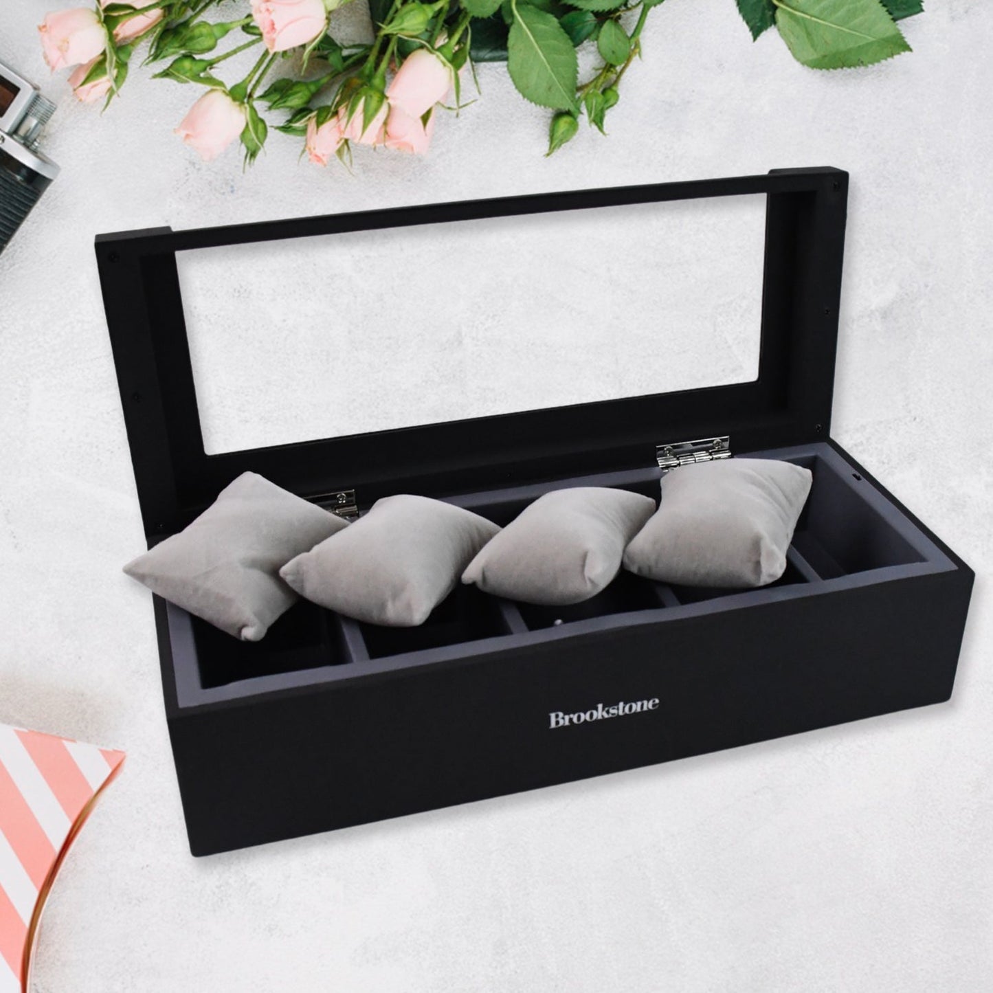 Style Fresh and Simple Girl Earrings Plate Jewellery Box Earrings Ring Multi-function Jewellery Storage Box