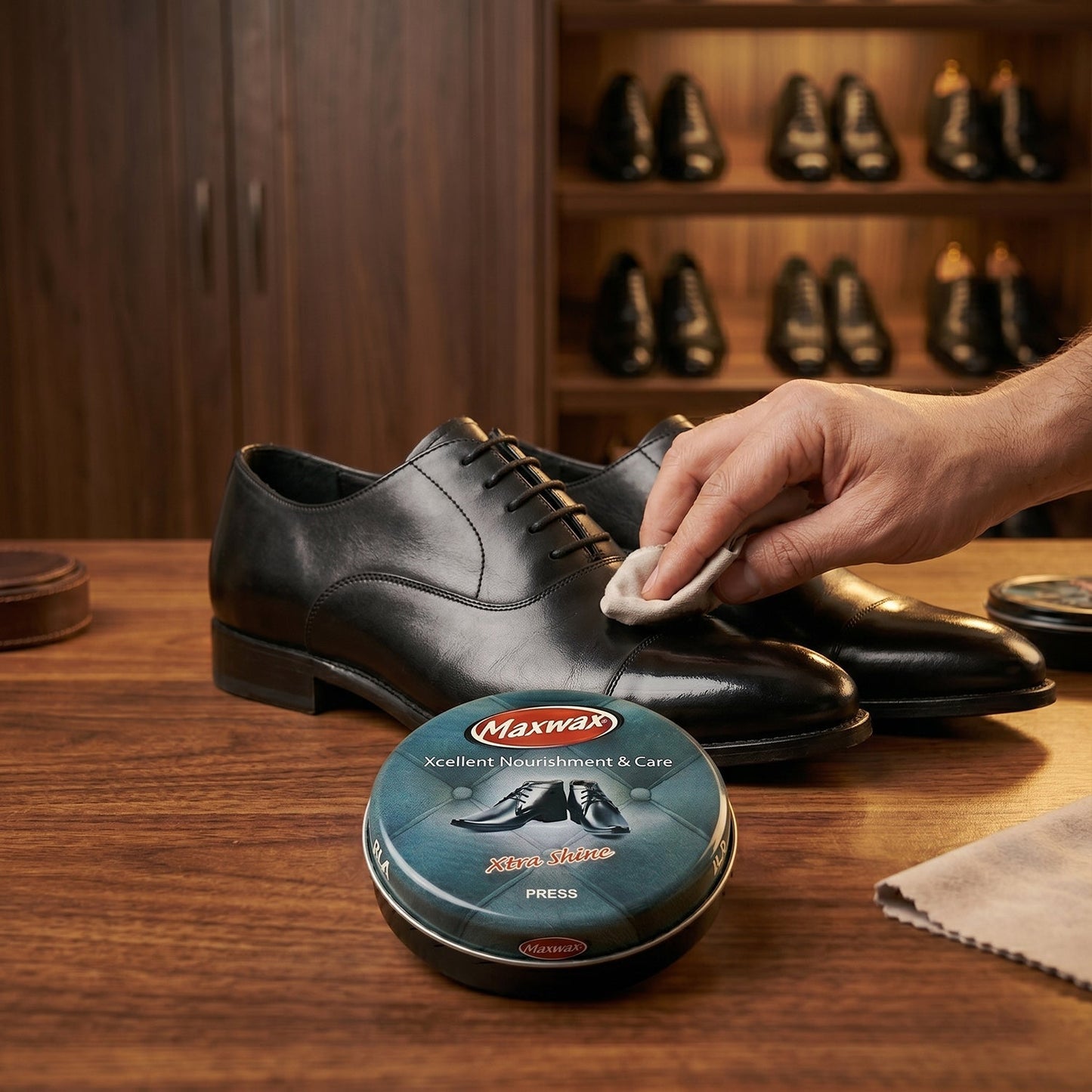 Maxwax Black Shoe Polish Cream (1 Pc, 15 Gm)