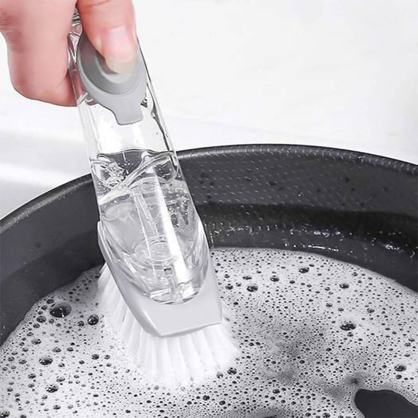 Dish Cleaning Brush with Built-in Liquid Soap Dispenser (1 Pc)