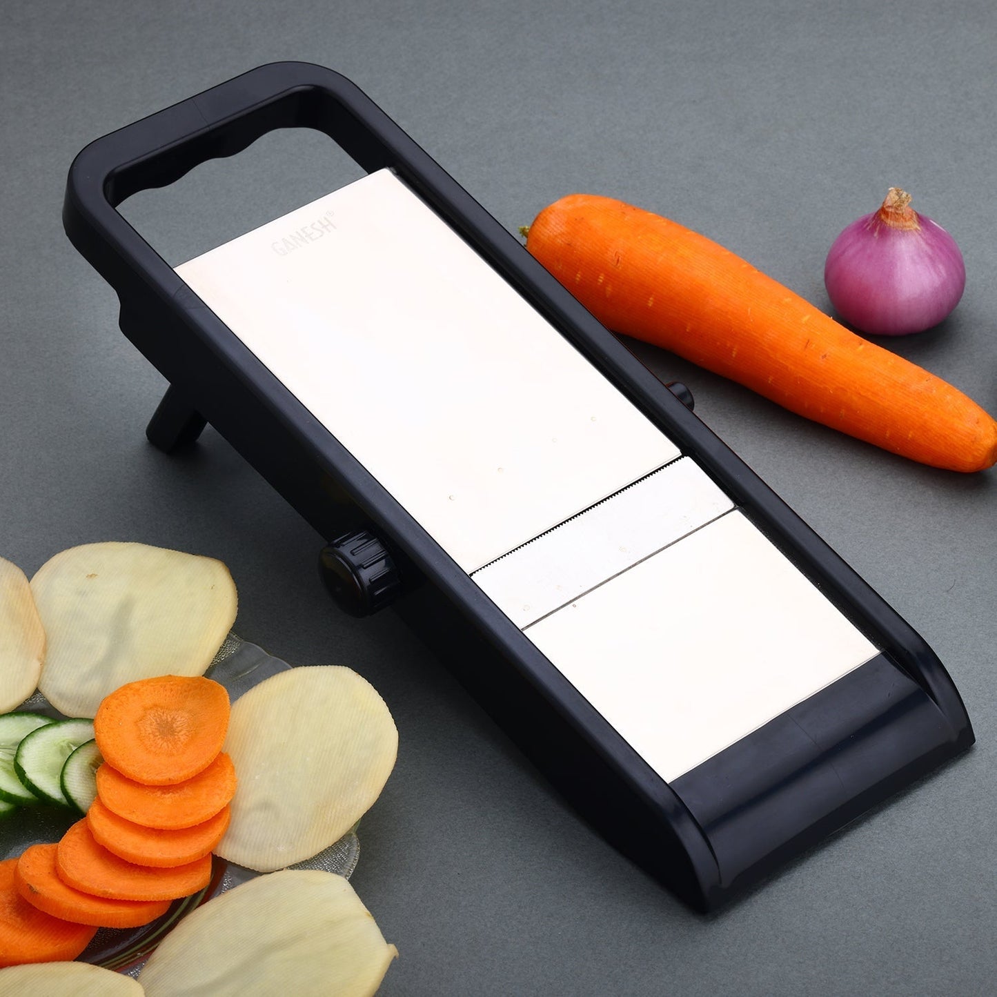 Premium Multipurpose Potato / Onion Slicer and Grater, Potato Slicer for Chips, Vegetable Slicer Machine, Chips Cutter, Potato Slicer for Chips, Onion Slicer (Adjustable Slicer)