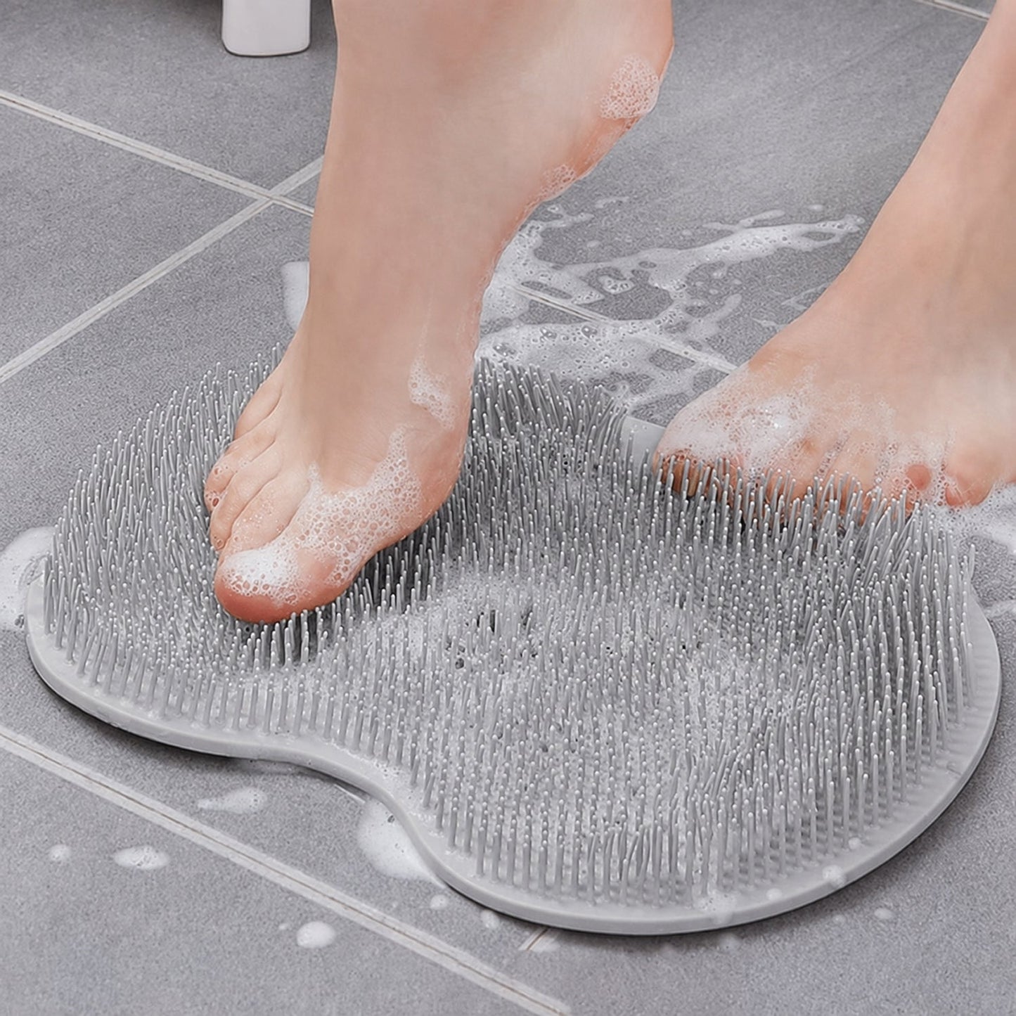 Silicone Bathroom Foot Cleaning Scrubber Mat (1 Pc, 27x20 Cm)